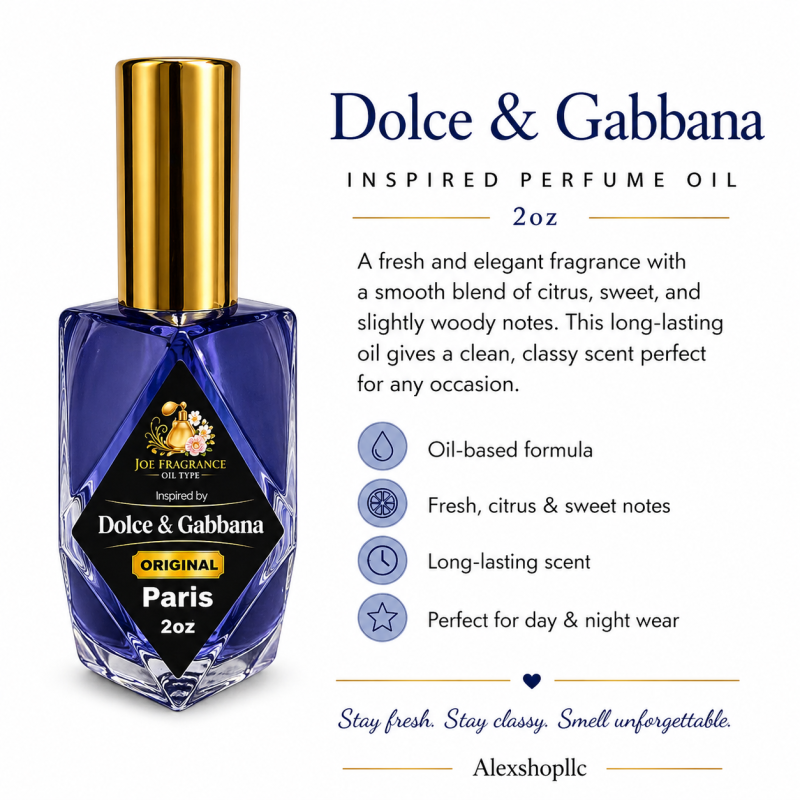 Dolce & Gabbana Inspired Perfume Oil – 2oz