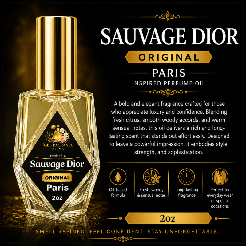 SAUVAGE DIOR – ORIGINAL PARIS Inspired Perfume Oil – 2oz